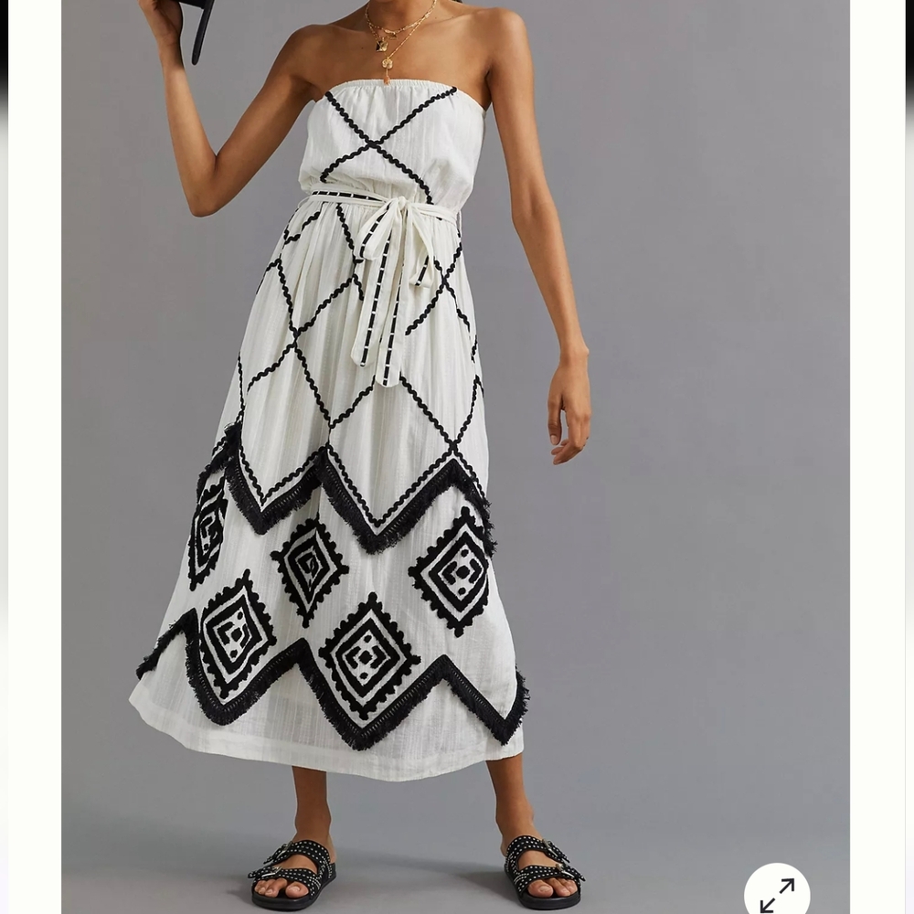 Anthropologie Appliqued Maxi Dress By Pallavi Singhee